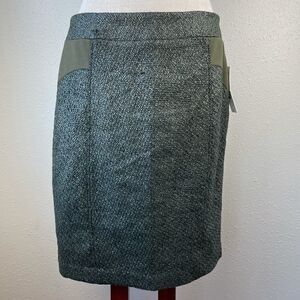 NWT Sharagano Green Midi Skirt Size 12